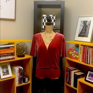 Zara Accessories Maroon Velvet Bodysuit M